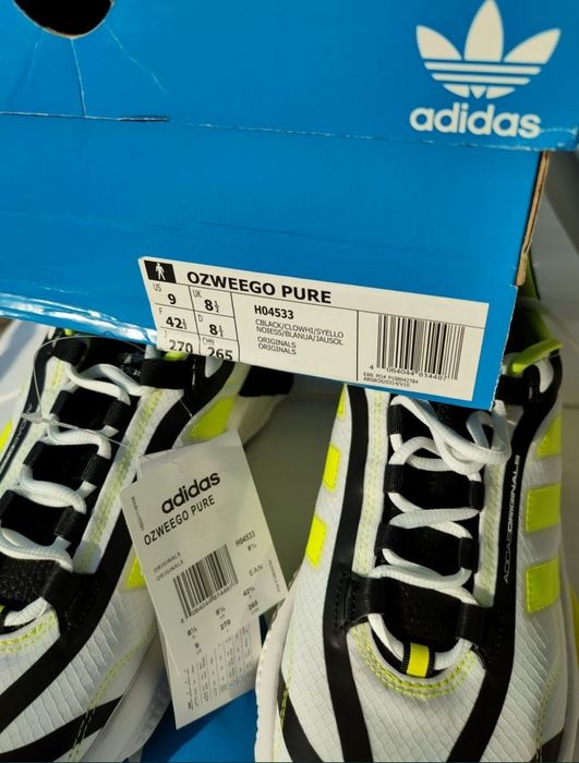 Nowe buty Adidas Ozweego Pure 42.5 43 ZX boost ozelia męskie białe air