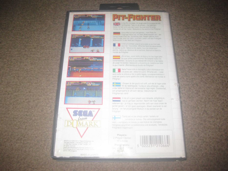 "Pit-Fighter" Game for Sega Master System/Complete!64309923719298121