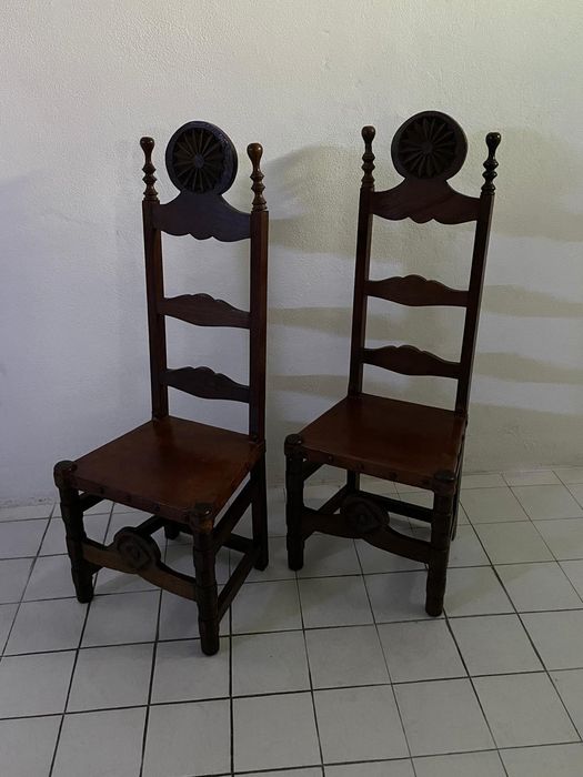 Cadeiras conjunto de 8 madeira maciça