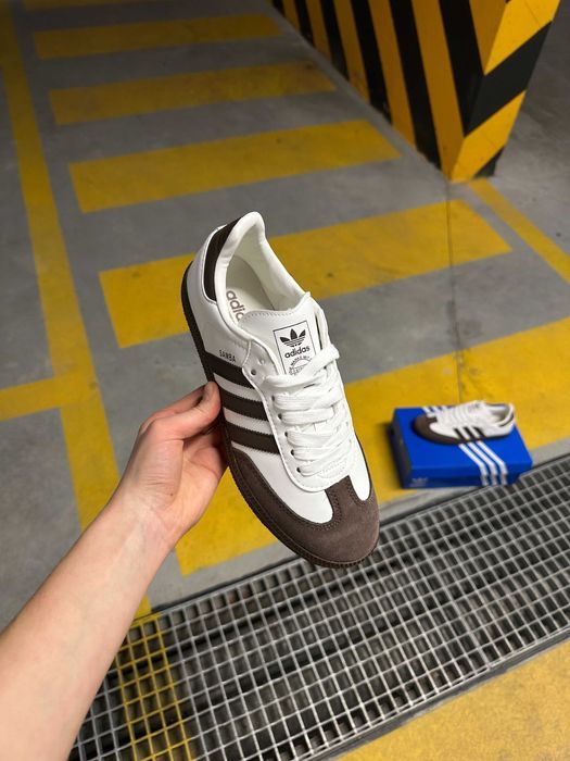 Кросівки Adidas Samba White/Brown premium