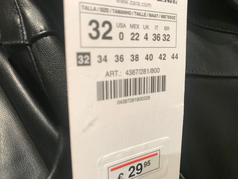 Calças polipele, Zara Tamanho 32