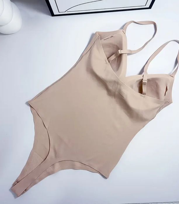 Body damskie beżowe bezszwowe wyszczuplające XS ramiączka regulowane