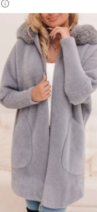 Płaszcz alpaka z kapturem i futerkiem kolory