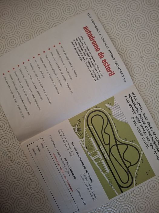 Automobilia autodromo estoril folheto promocional