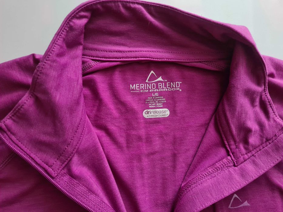Koszulka/bluza termiczna, half zip merino wool, poliester, Paradox r L