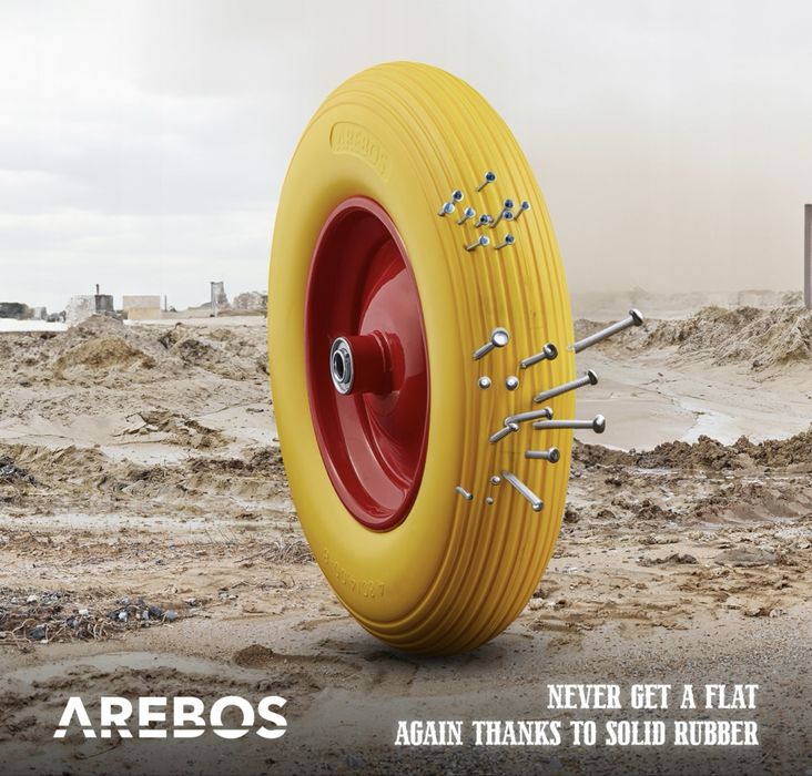 Koło do taczki z litej gumy PU / fi 390mm