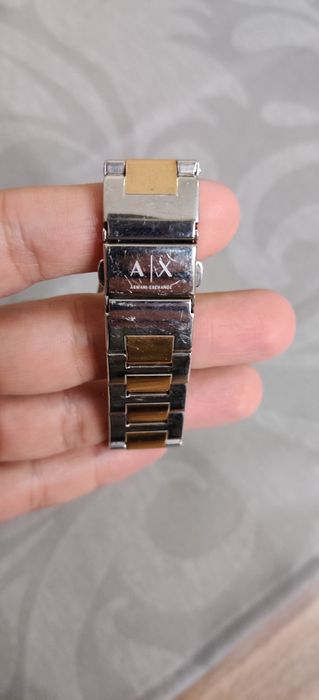 relogio pulso armani exchange prateado dourado