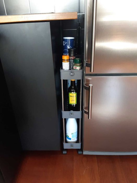 Wózek na kółkach 3 półki do kuchni łazienki szary NOWY