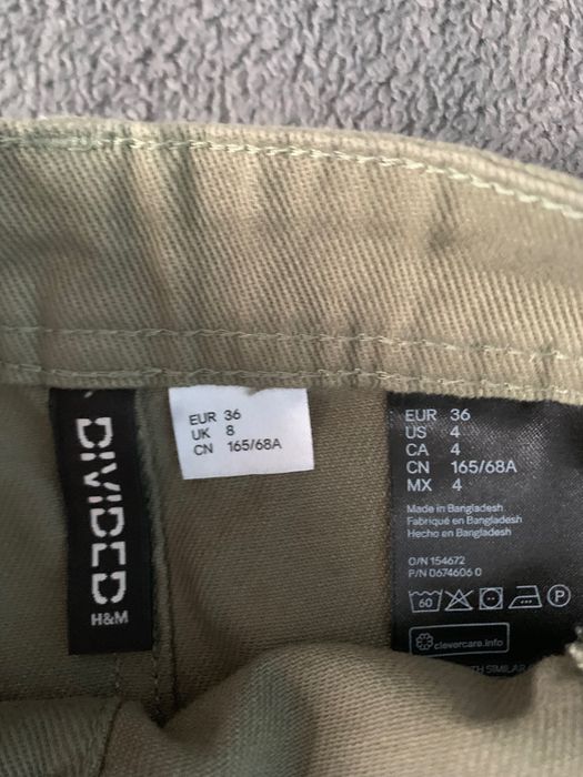 Trapezowa spódnica H&M khaki r.36