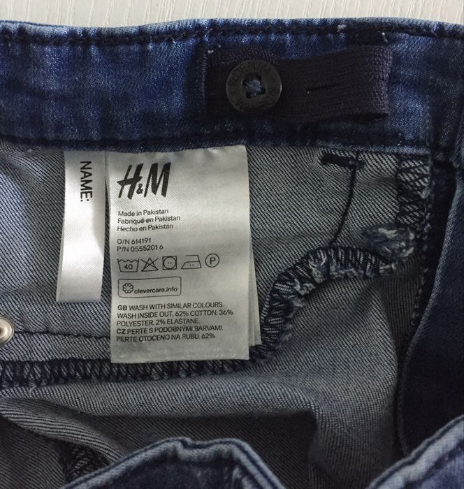 Jeansy rurki H&M rozm. 140 skinny dla szczupłej dziury