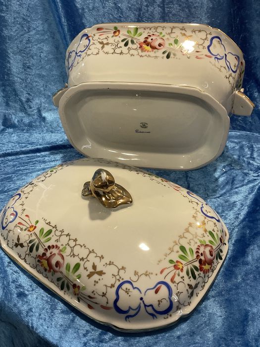 Terrina vista alegre porcelana pintura manual 36 cm x22 cm