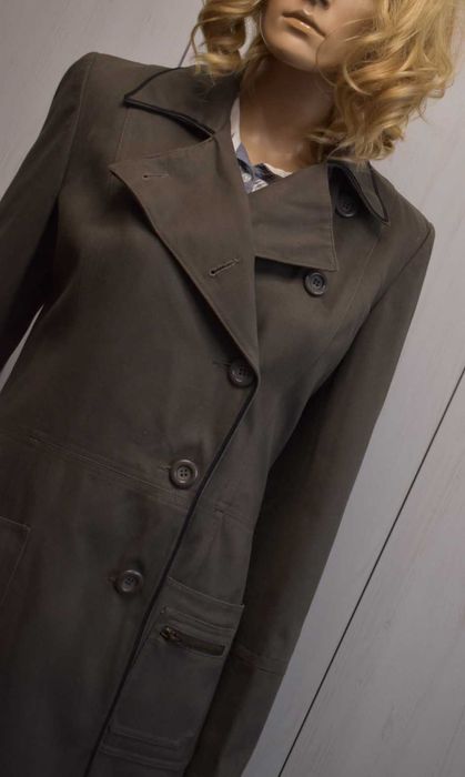 Płaszcz M L 38 przejściowy do kolan dyplomatka prosty elegancki długi