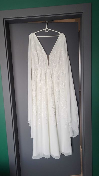 NOWA suknia ślubna styl boho - Plus Size r.44-46