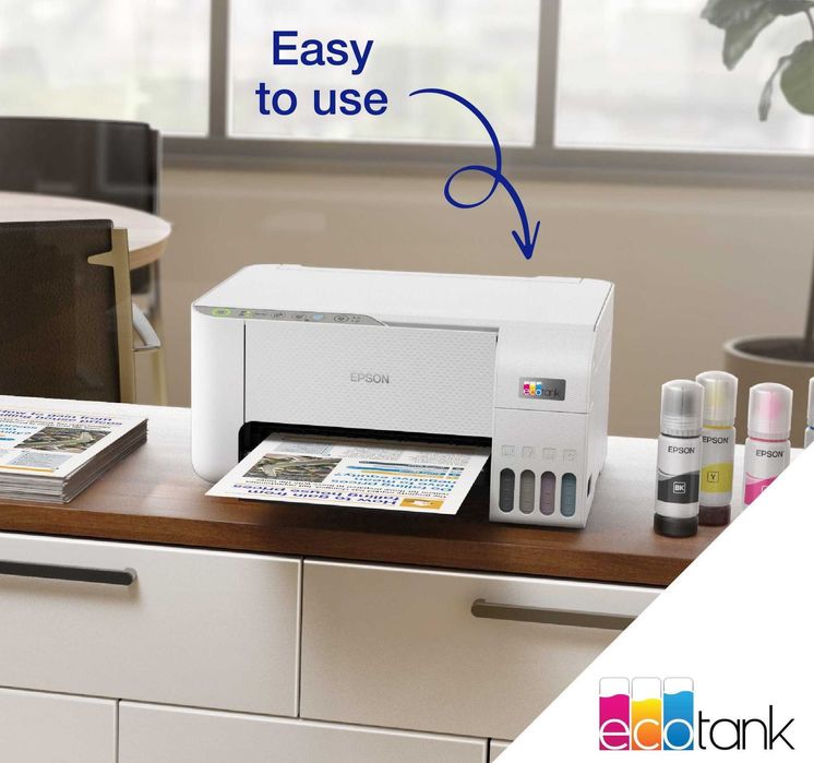 Білий БФП Epson EcoTank L3276 (C11CJ67436)! З wi-fi та фарбою!