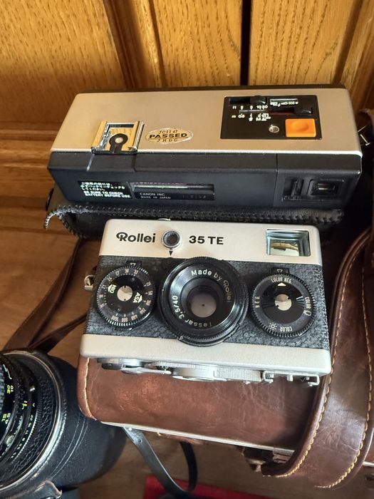 Zestaw fotograficzny ROLLEI, Porst, Minolta, Braun, Canon, Bauer