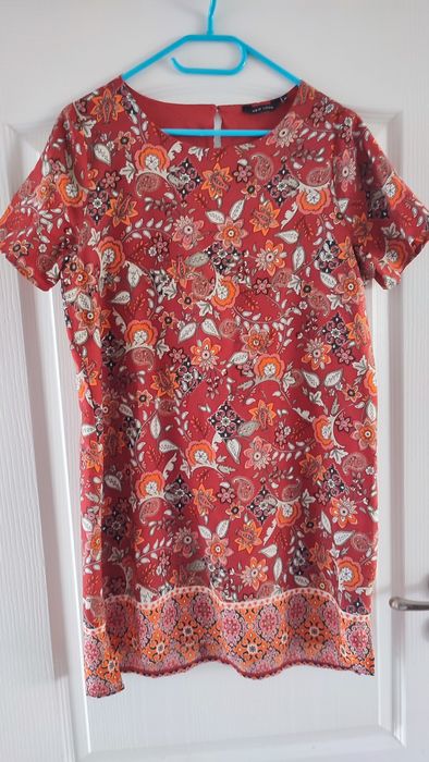 Tunika sukienka etno kwiaty 44 46 XL XXL wiosenna na święta