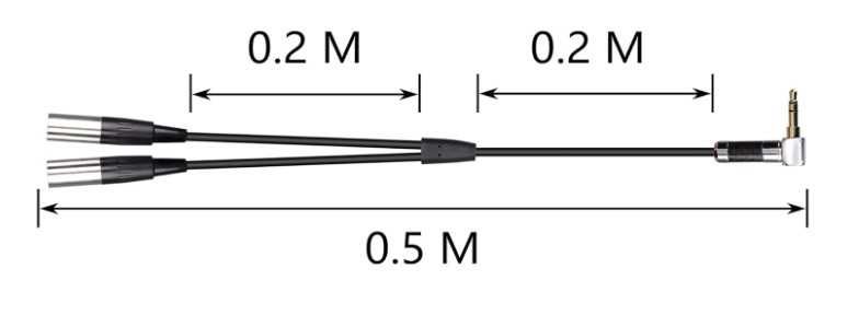Kabel 2xmini XLR na jack 3,5 mm 50cm CERRXIAN