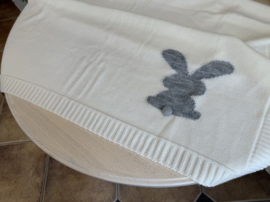 Детский плед покрывало Зайчик (90% шерсти)