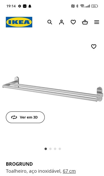 Toalheiro de casa de banho IKEA (novo)