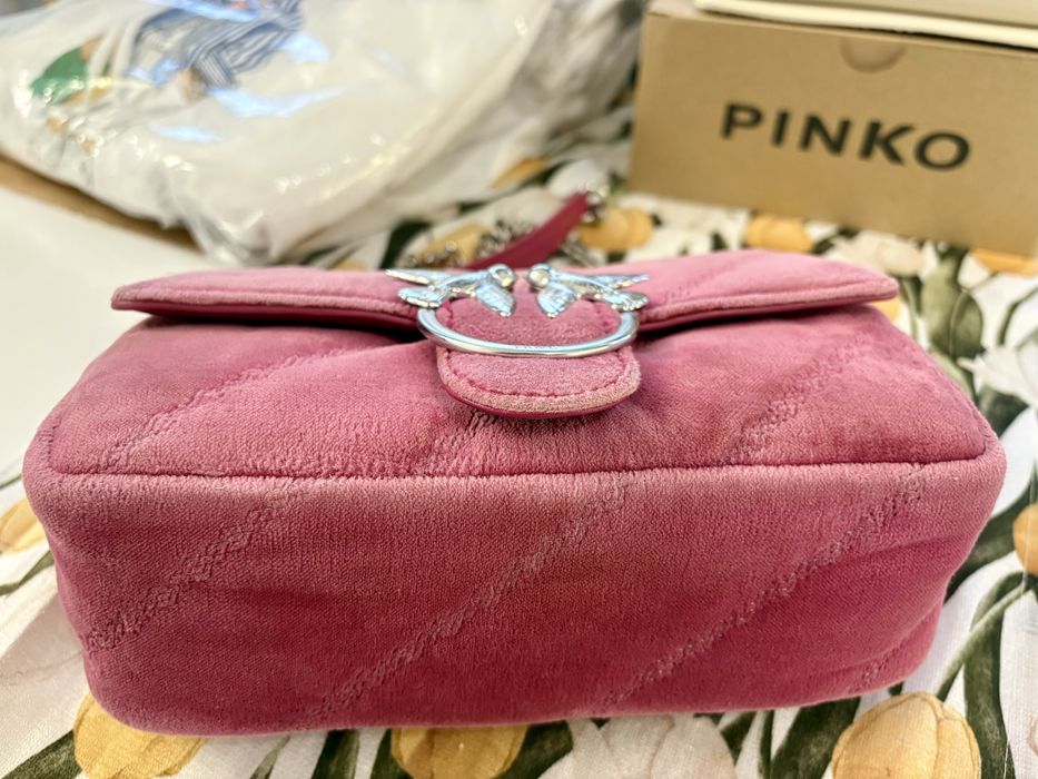 Pinko Mini Love Puff Maxi Quilt Velvet Bag