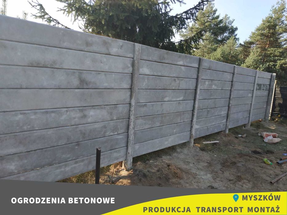Ogrodzenia betonowe, nowoczesne - palisadowe