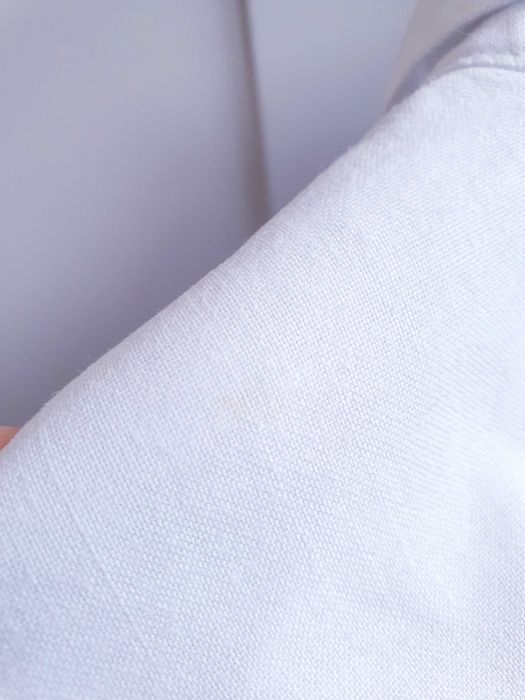 Biała koszula z ramii jak lniana 2XL Biaggini