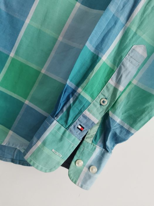 Tommy Hilfiger koszula w kratkę męska logowana slim fit M