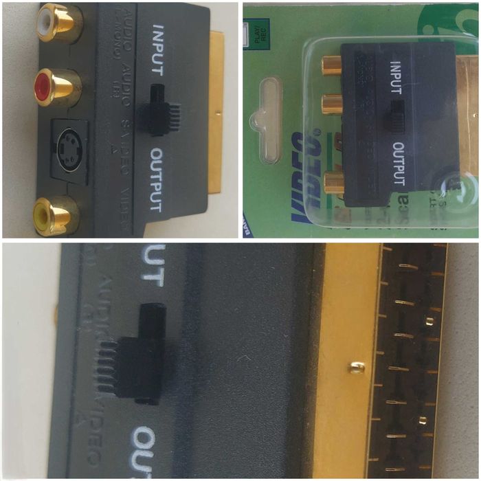 Adaptador SCART para RCA / S-Video (Conectores banhados Ouro) – Novo
