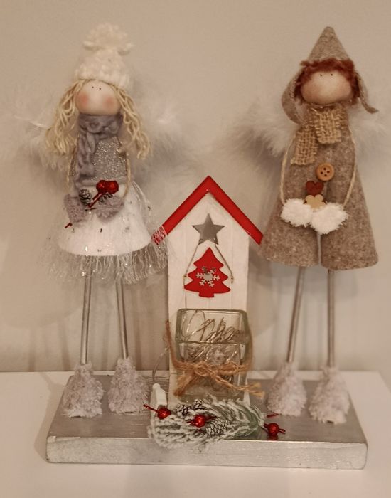 Янголи новорічні + гірлянда