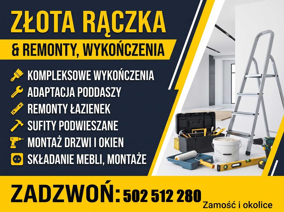 Kompleksowe Remonty, Wykończenia i Złota Rączka – Solidnie i na Czas
