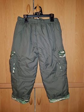 Spodnie zimowe ocieplane khaki dla 4-latka ok 56cm