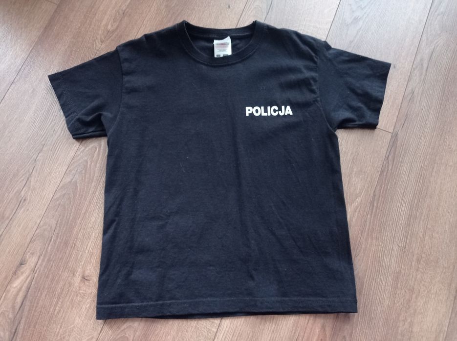 T-shirt chłopięcy r. 116 czarny Policjant + czapka z daszkiem Policja