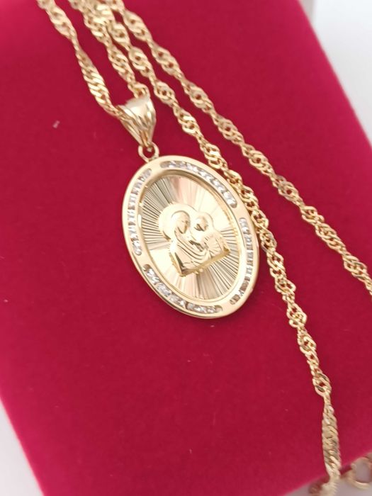 Łańcuszek złoty z przewieszką 14 karat, 585 próba