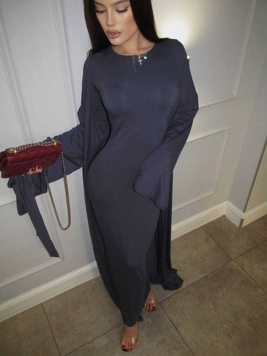 Комплект 2в1: максі сукня Skims та довгий кардиган платье