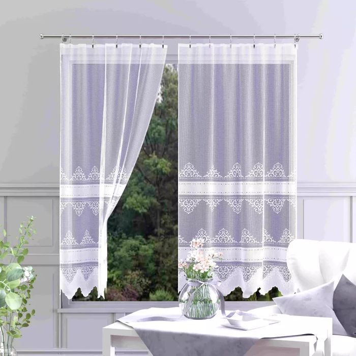 Firanka panel żakardowy Aiken 90x140cm biały - 90 [cm] 140 cm