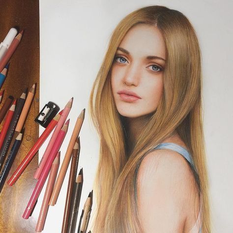 Портрет пастельними олівцями