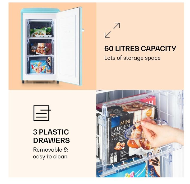 Retro zamrażarka Klarstein Laika- 60l