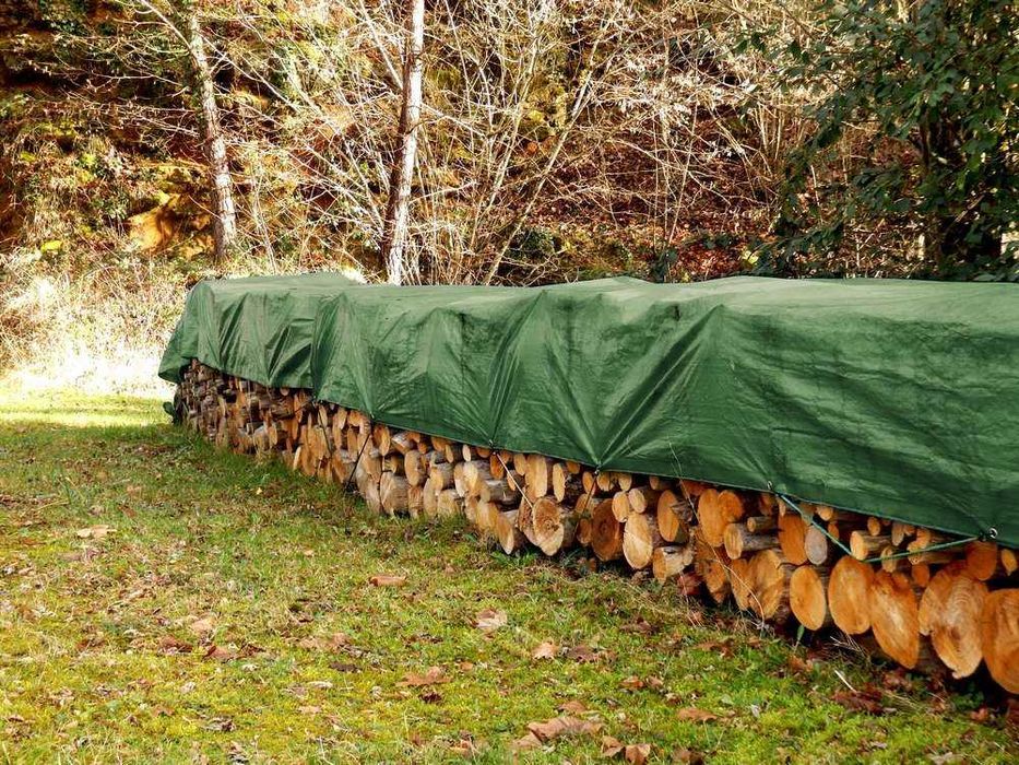 Plandeka Gruba Wzmacniana 4x5m Zielona Mrozoodporna+uv Wodoodporna fv