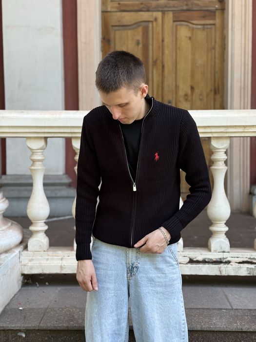 ‼️ ХІТ 2026 ‼️ Кардиган Поло Ральф Лорен вязаный мужской  Мужской кардиган Polo Ralph Lauren черный Свитер Поло вязка Кофта на молнии Поло Ральф