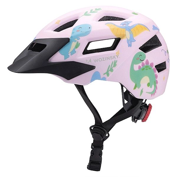 Kask rowerowy dziecięcy MTB Wozinsky z odpinanym daszkiem S - różowy