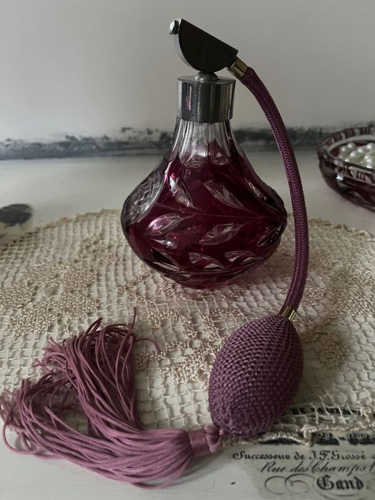 Przedwojenny niemiecki Art Deco kryształowy zestaw toaletowy unikat