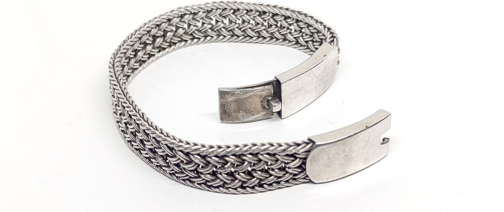 Bransoletka plecionka srebro 925 długość 19 cm