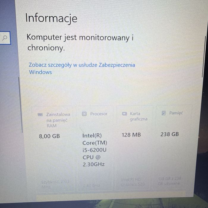 Laptop Lenovo T470 Win10Pro i5-6200U/8GB RAM/SSD 240GB
