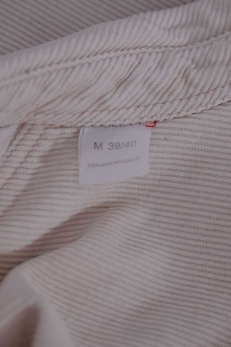 Gruba sztruksowa koszula męska rozmiar M kremowa / ercru