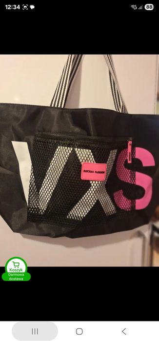Hit duża torba sport damska nylon shopper siłownia shopping big