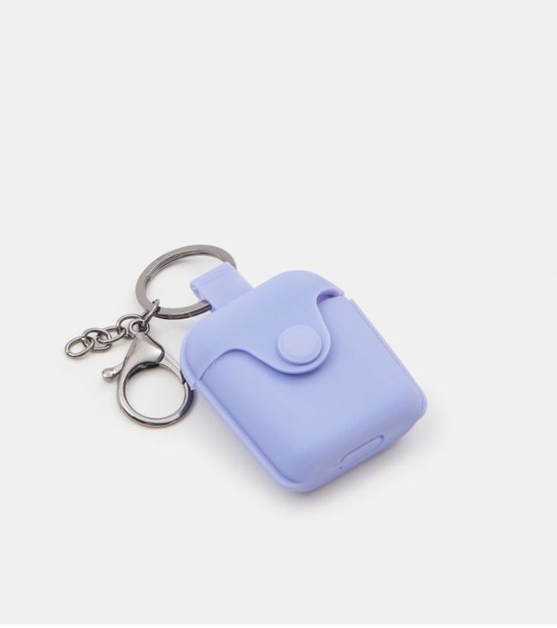 Etui na słuchawki bezprzewodowe, fioletowe z karabińczykiem