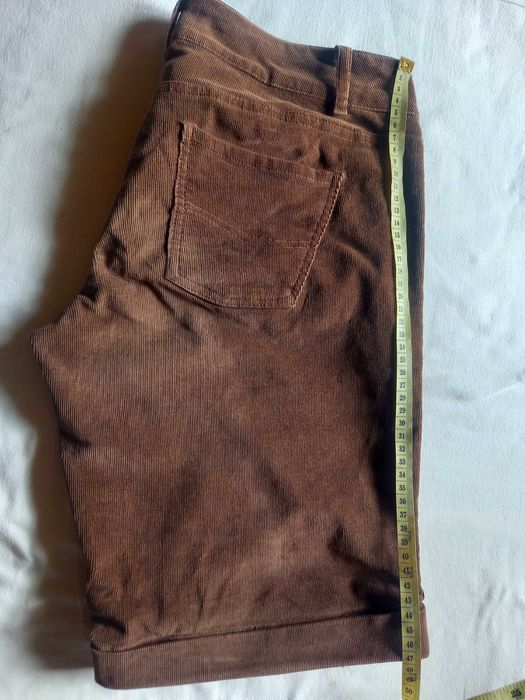 Reporter spodenki szorty damskie miękki sztruks M brąz beż bawełna