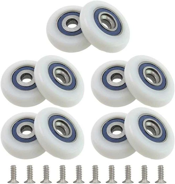 Rolki do Kabin Prysznicowych 28 mm, 10 Sztuk