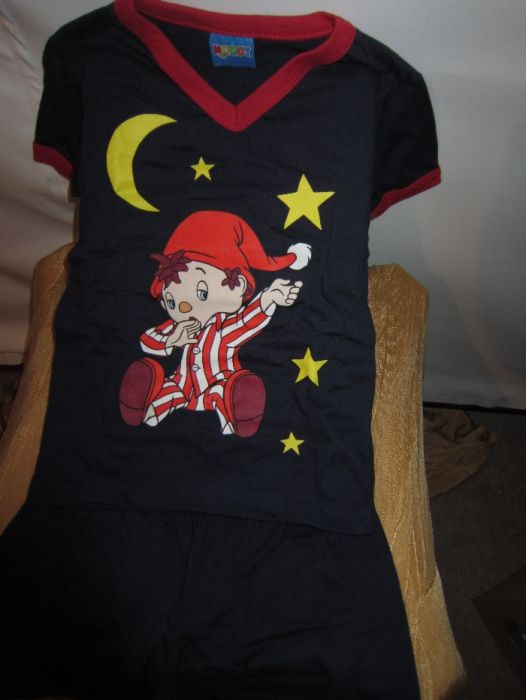 Pijama de Verão Noddy T-Shirt + Calção Azul Marinho e Vermelho Estampa