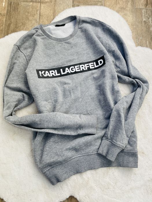 Karl Lagerfeld szara bluza logo oryginal L